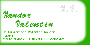 nandor valentin business card